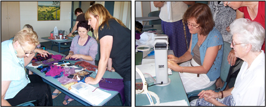 Workshops to sew, stitch, scrunch, sticking, creating masterpieces are conducted by specialists